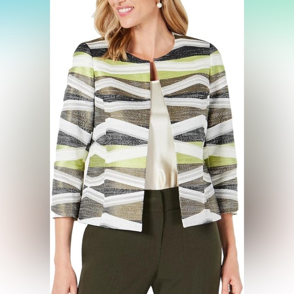 Kasper Women's Open Front Jacquard Jacket - Picture 1 of 6